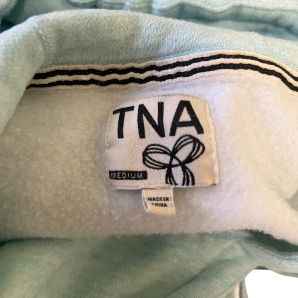 Tna Aritzia Baltic Hoodie Mint Green Aqua Orange Spiro Logo Size M - Picture 6 of 8